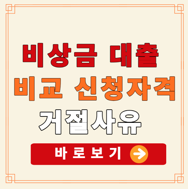 비상금 대출 비교 신청자격 거절사유